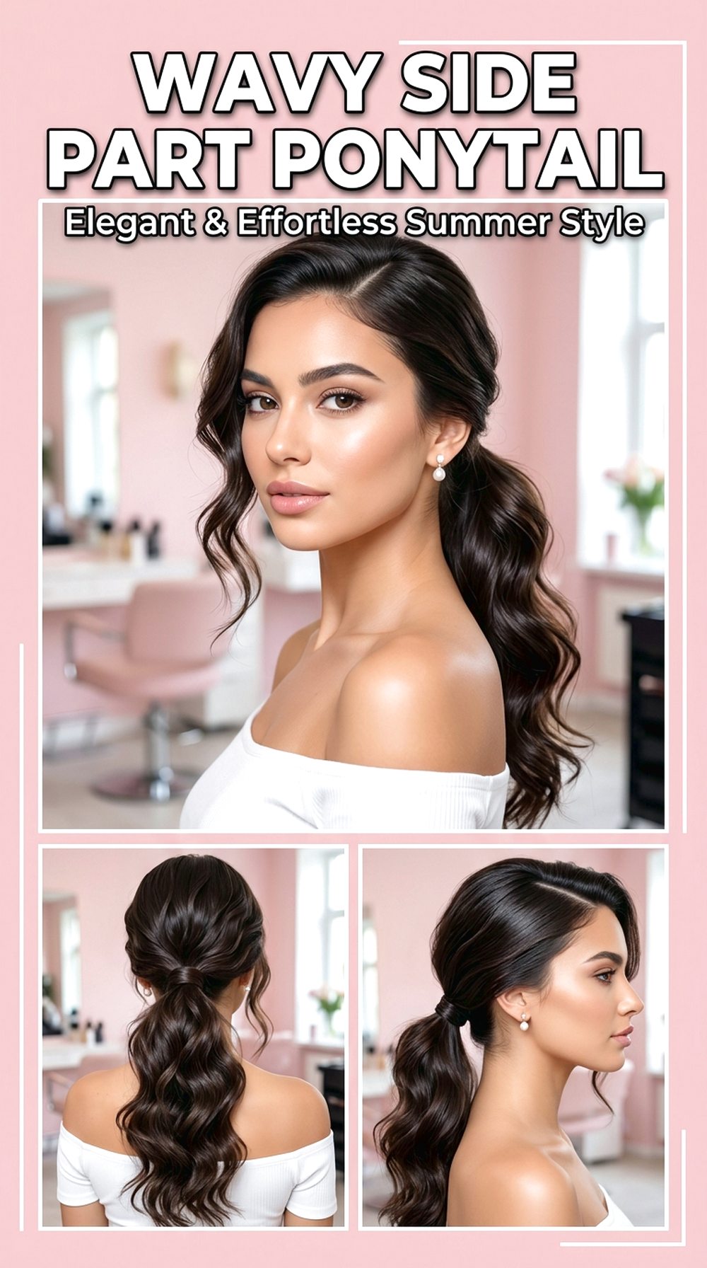 Wavy Side Part Ponytail