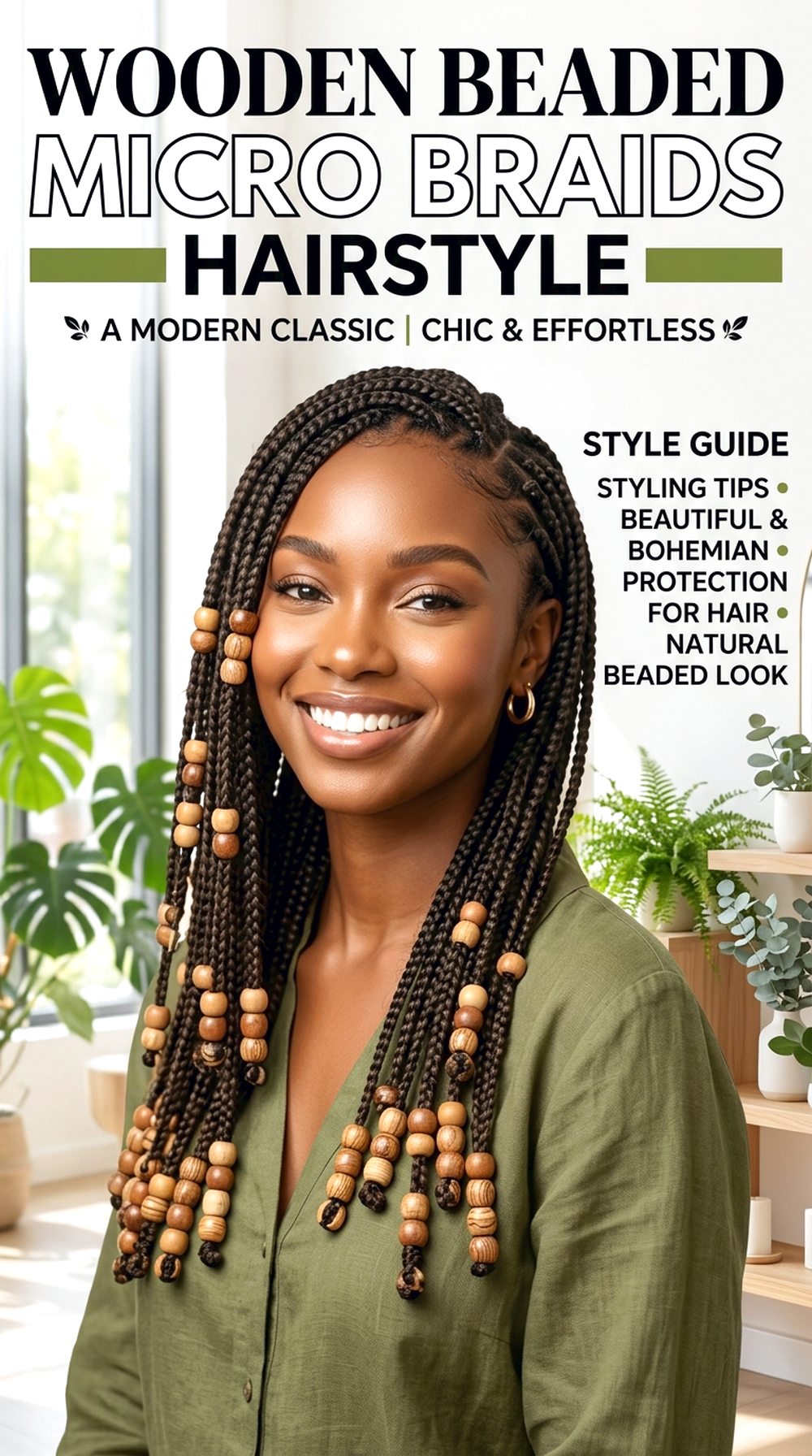 Wooden Beaded Micro Braids