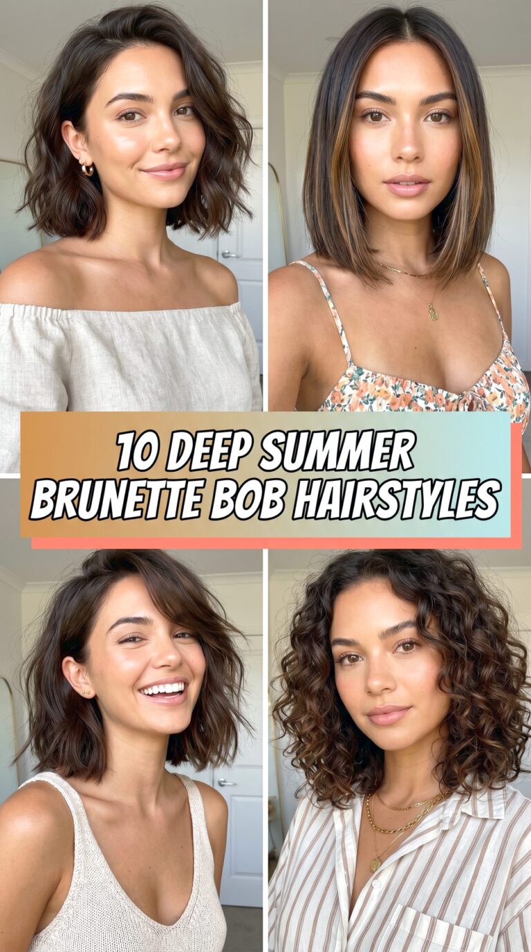 Deep Summer Brunette Bob Hairstyles