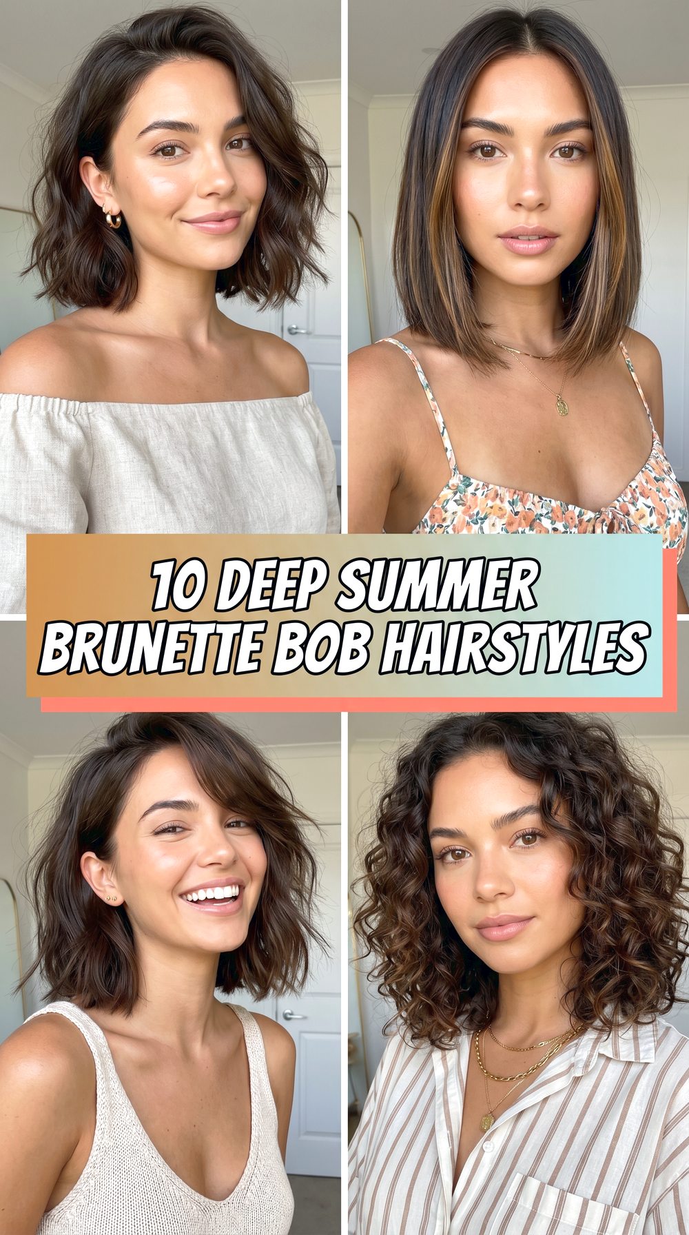 Deep Summer Brunette Bob Hairstyles