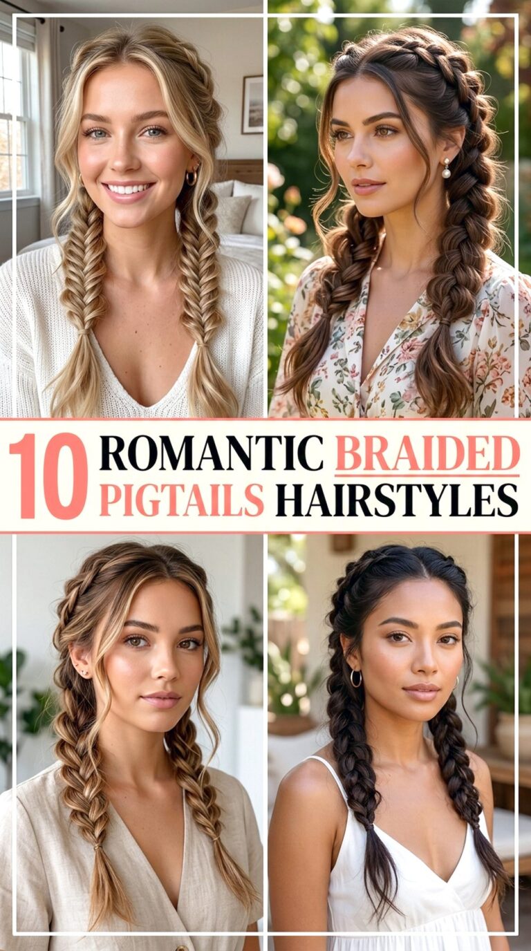 Romantic Braided Pigtails Hairstyles
