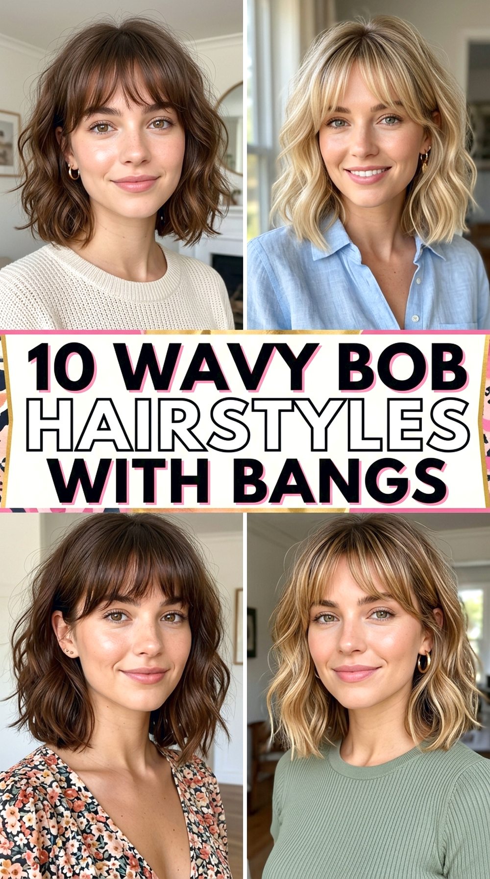 Wavy Bob Hairstyles With Bangs