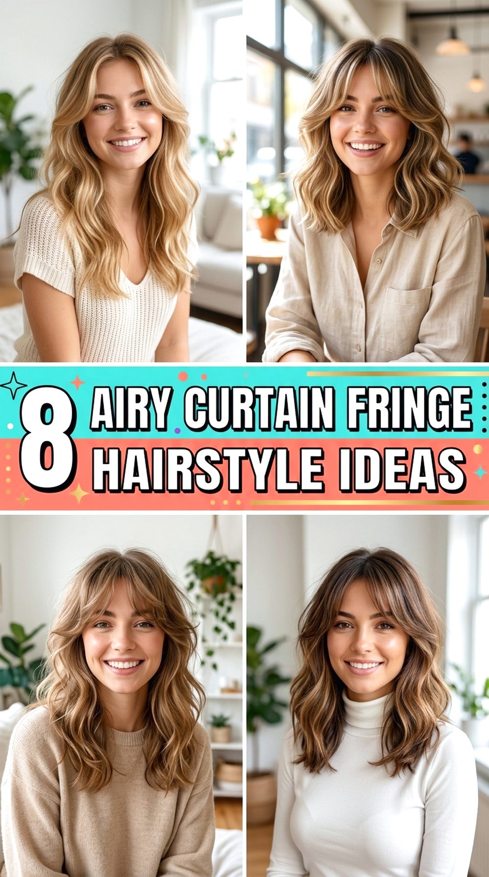 Airy Curtain Fringe Hairstyle Ideas