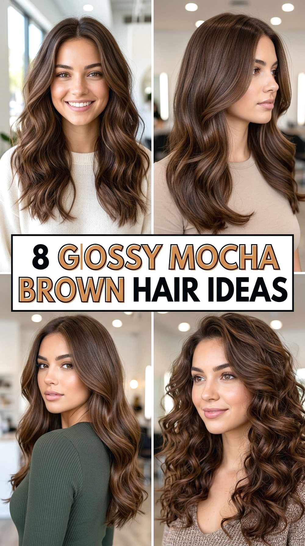 Glossy Mocha Brown Hair Ideas