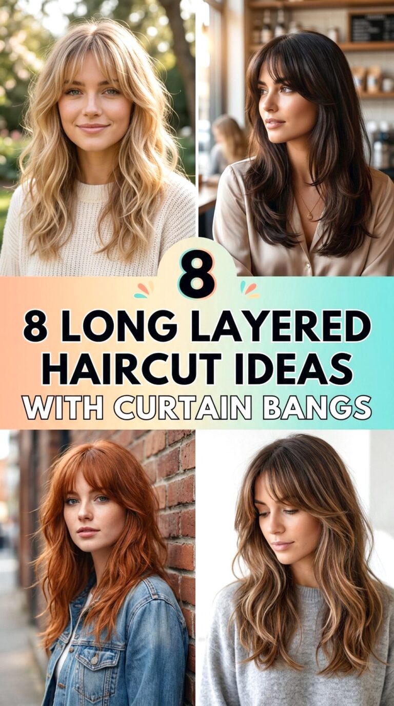 Long Layered Haircut Ideas With Curtain Bangs