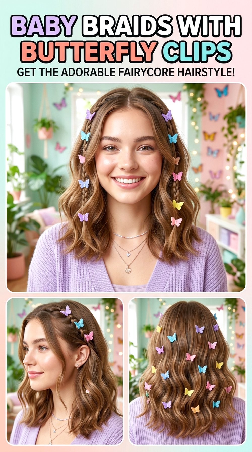 Baby Braids With Butterfly Clips
