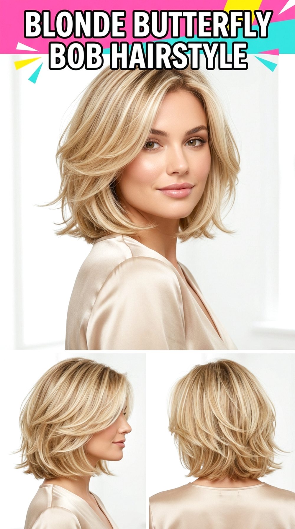 Blonde Butterfly Bob