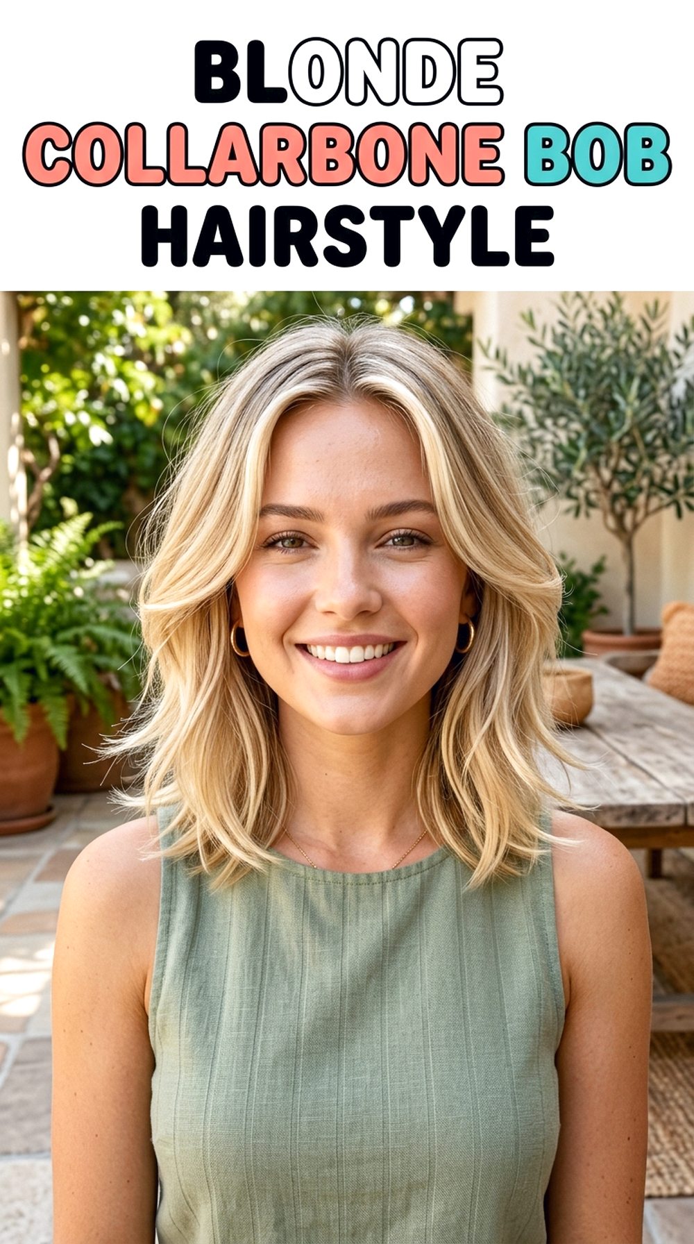Blonde Collarbone Bob