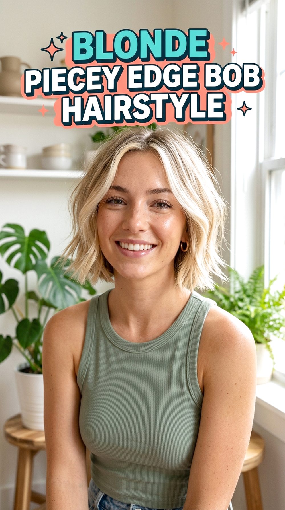 Blonde Piecey Edge Bob