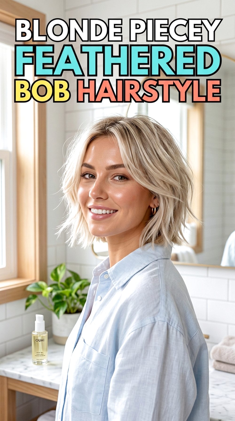 Blonde Piecey Feathered Bob
