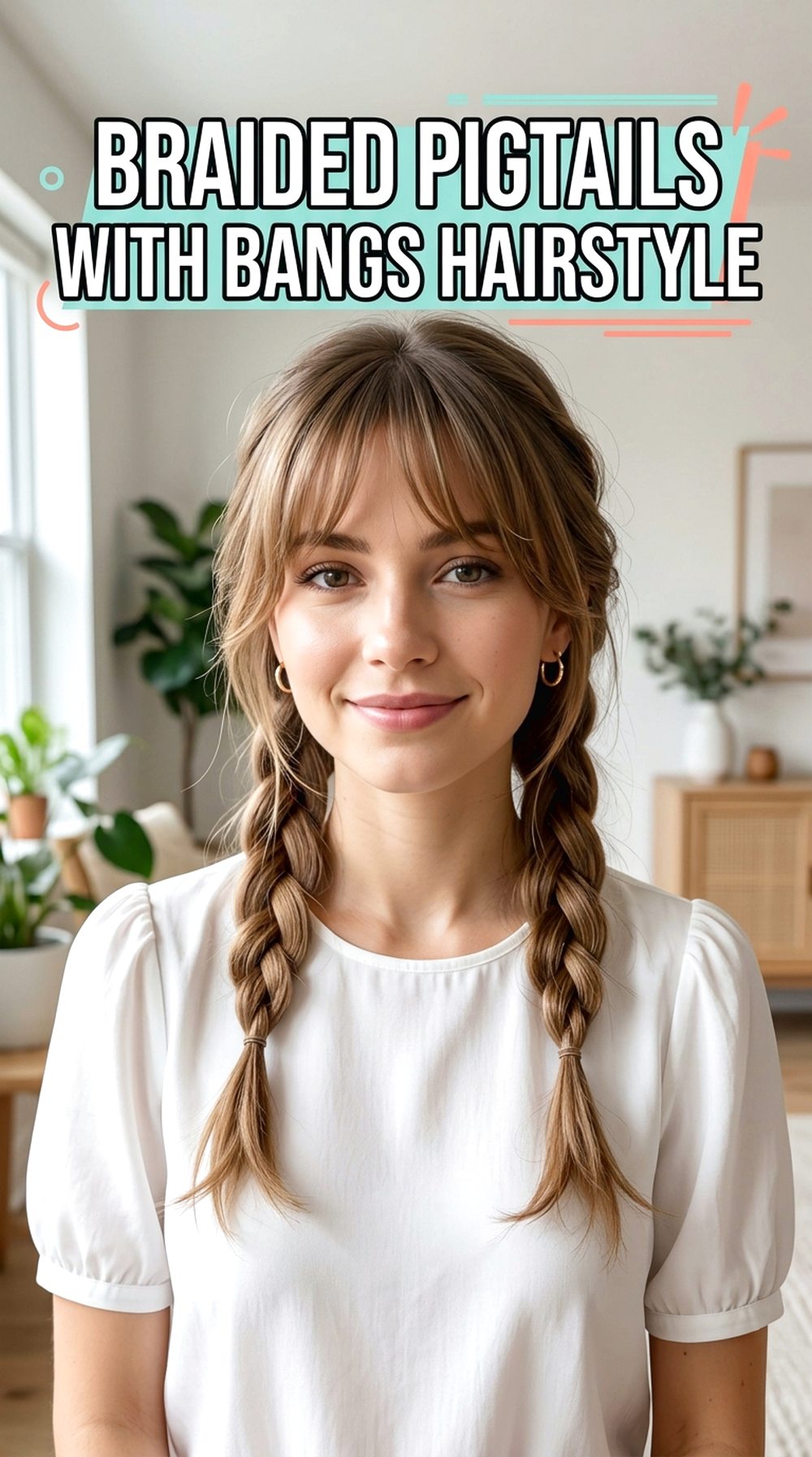 Braided Pigtails With Bangs