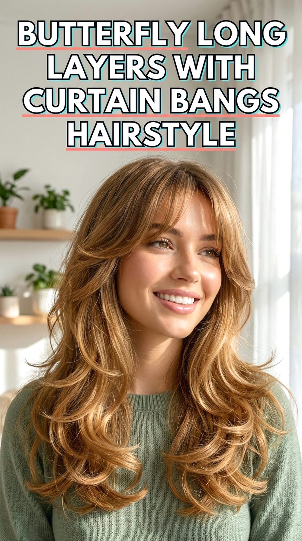 Butterfly Long Layers With Curtain Bangs