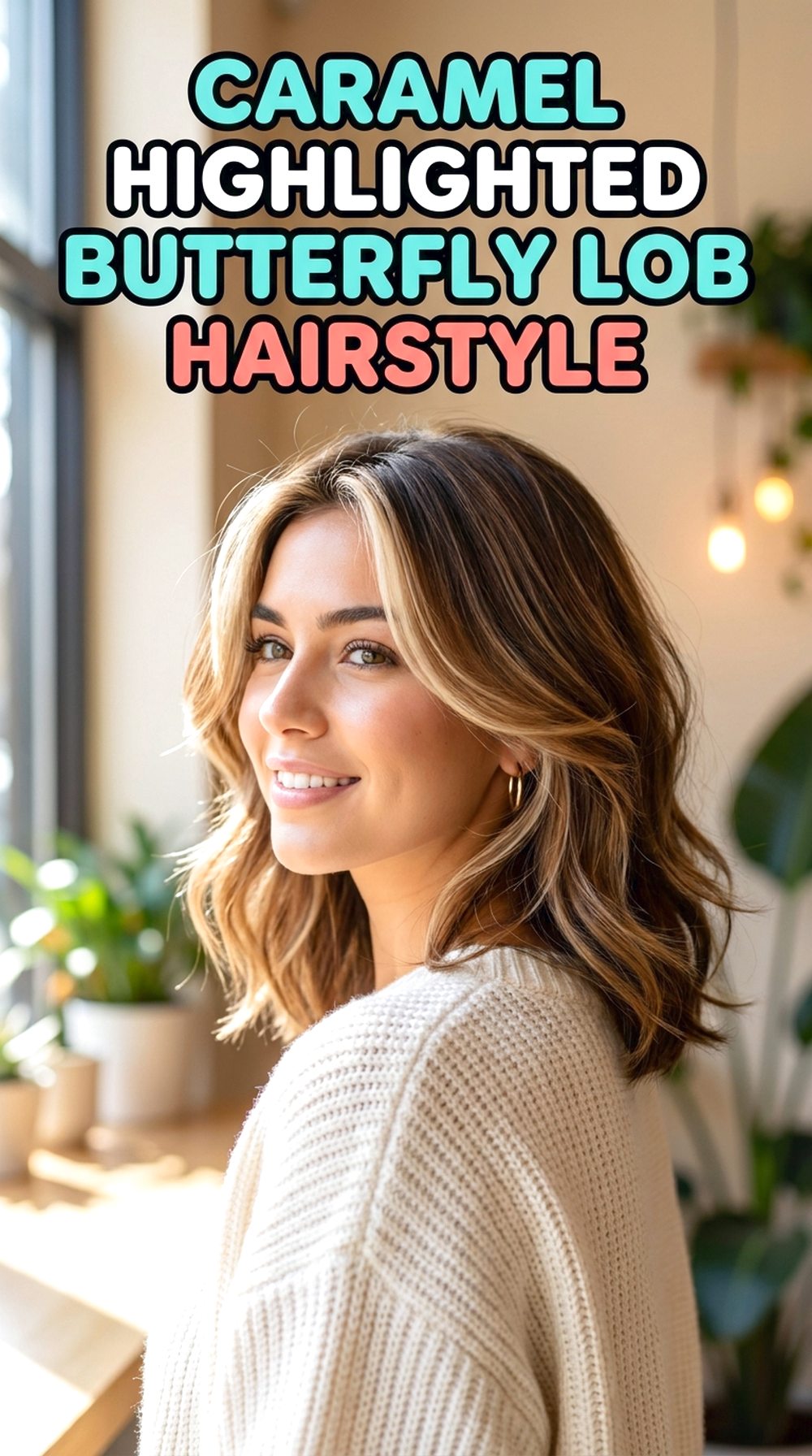 Caramel Highlighted Butterfly Lob