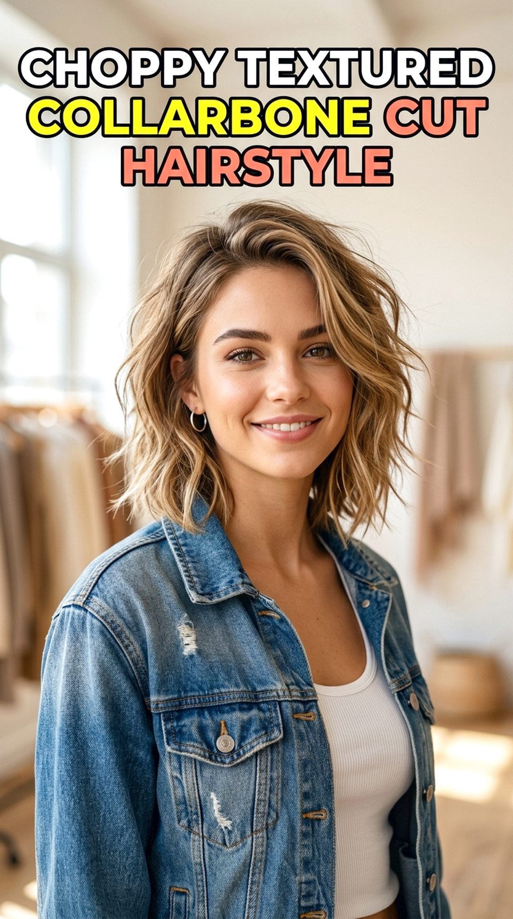 Choppy Textured Collarbone Cut