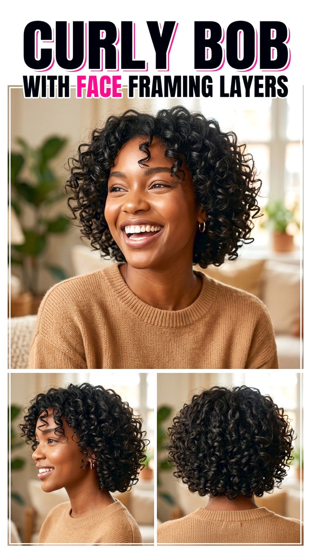 Curly Bob With Face Framing Layers