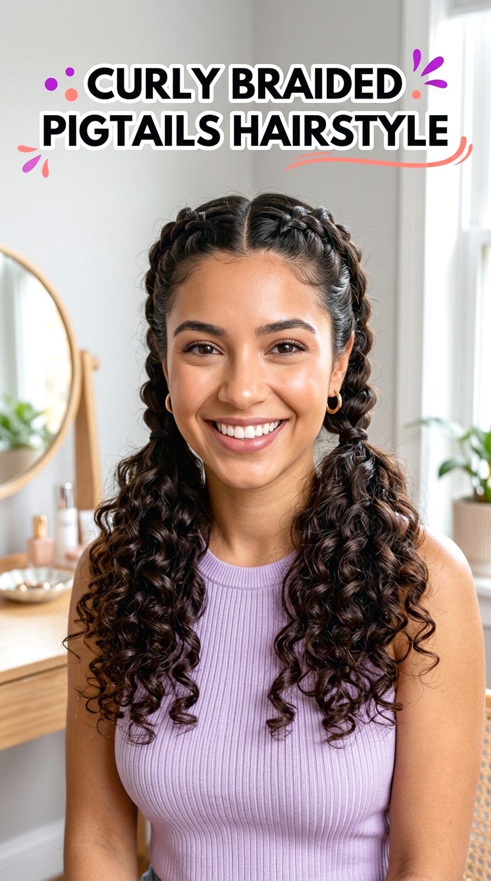 Curly Braided Pigtails