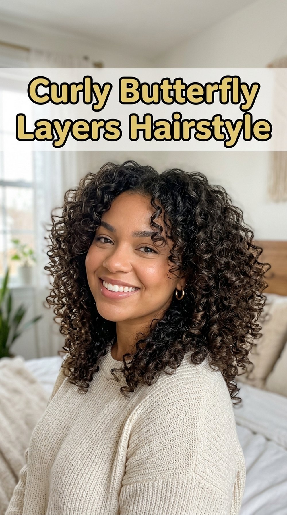 Curly Butterfly Layers Hairstyle