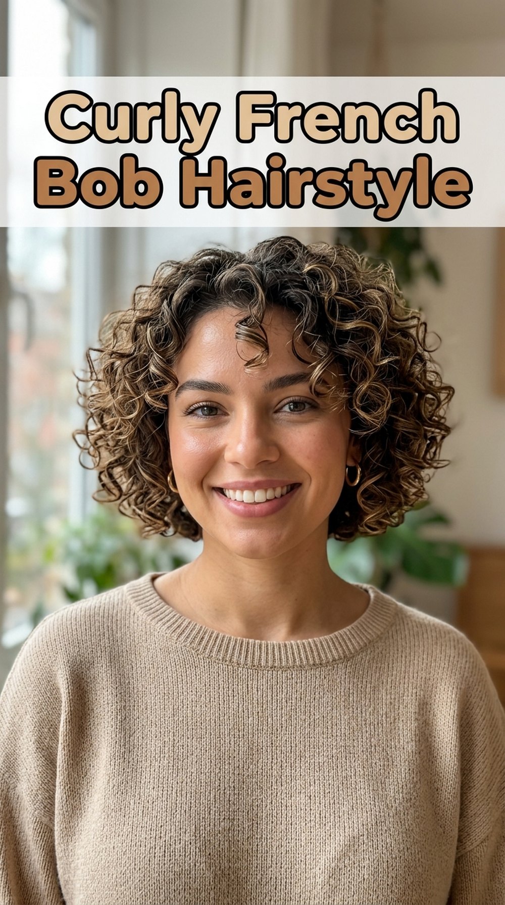 Curly French Bob Hairstyle
