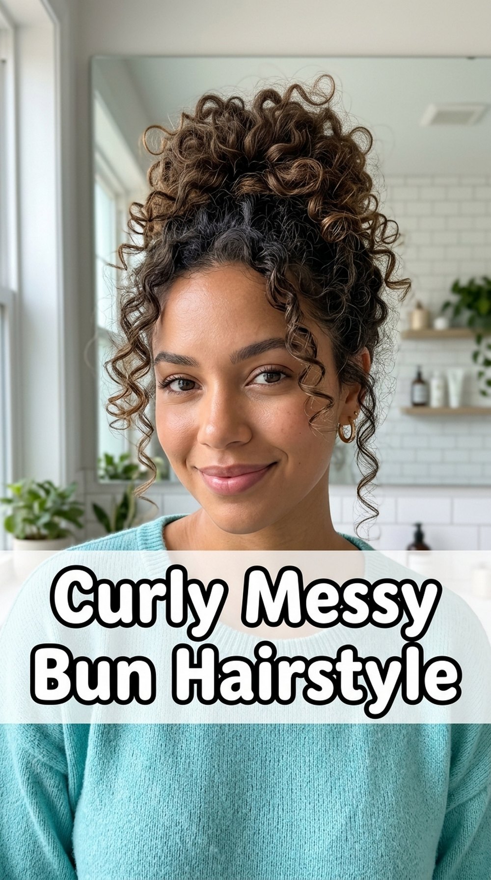 Curly Messy Bun Hairstyle