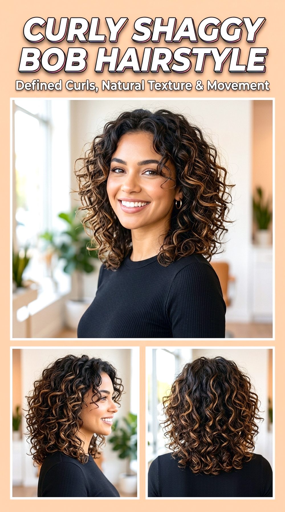 Curly Shaggy Bob