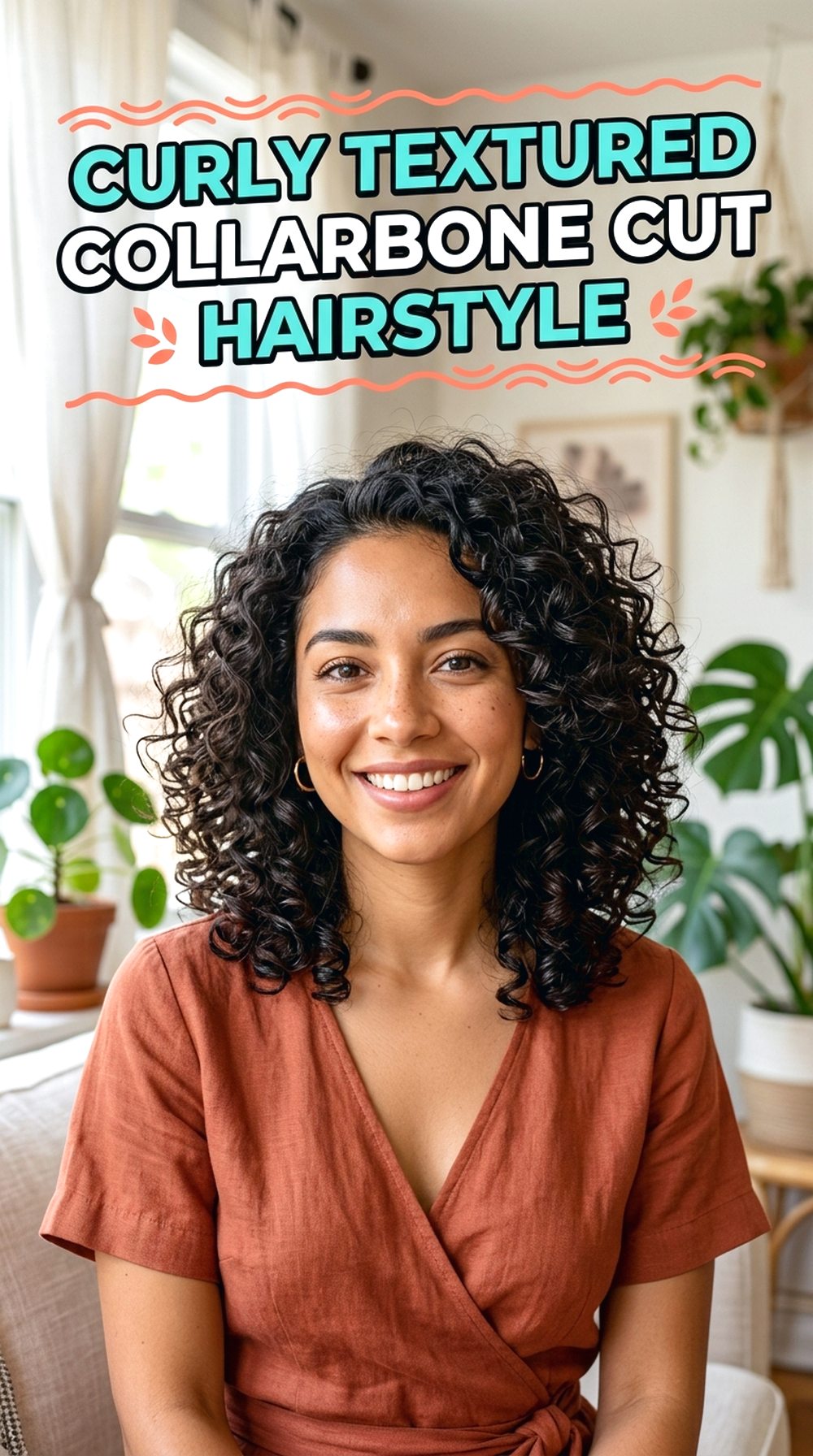 Curly Textured Collarbone Cut