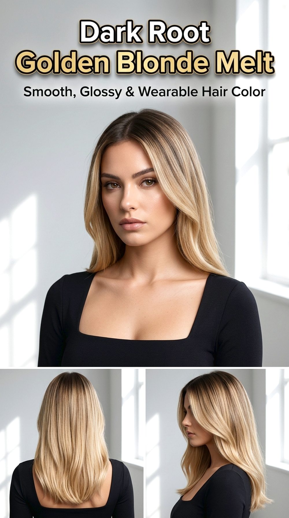 Dark Root Golden Blonde Melt