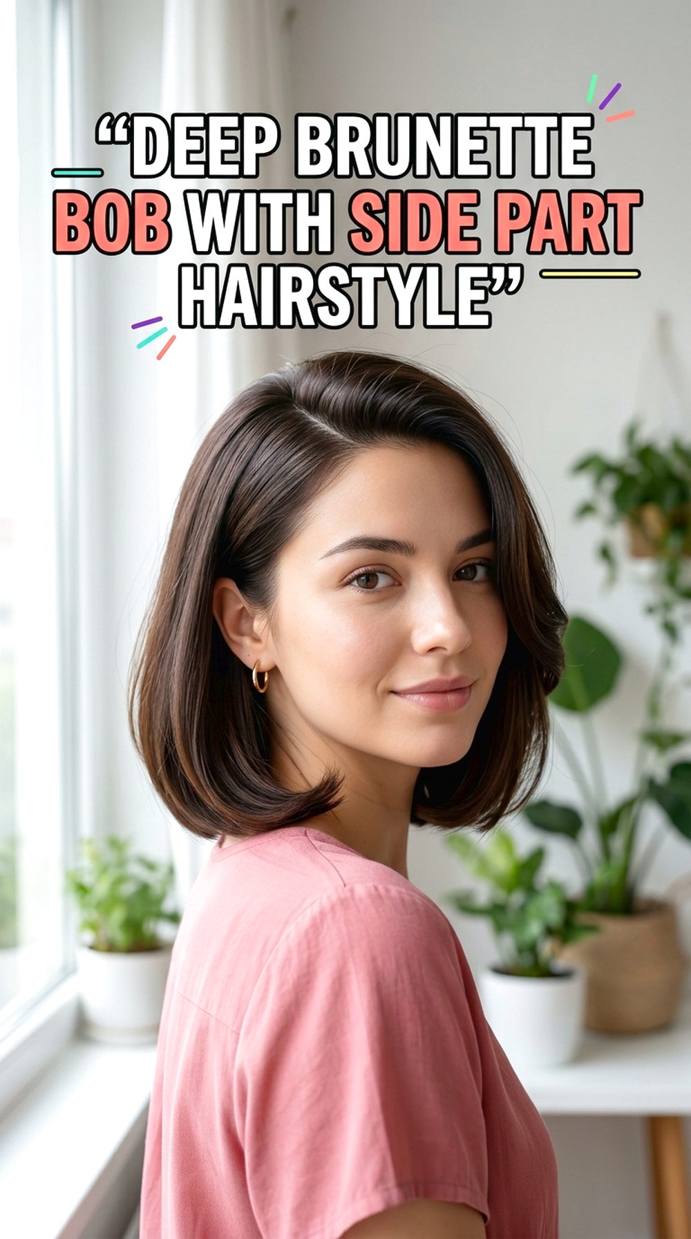 Deep Brunette Bob With Side Part