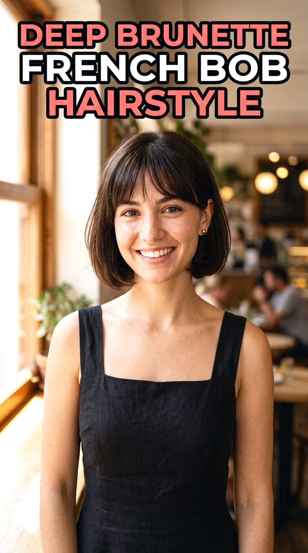 Deep Brunette French Bob