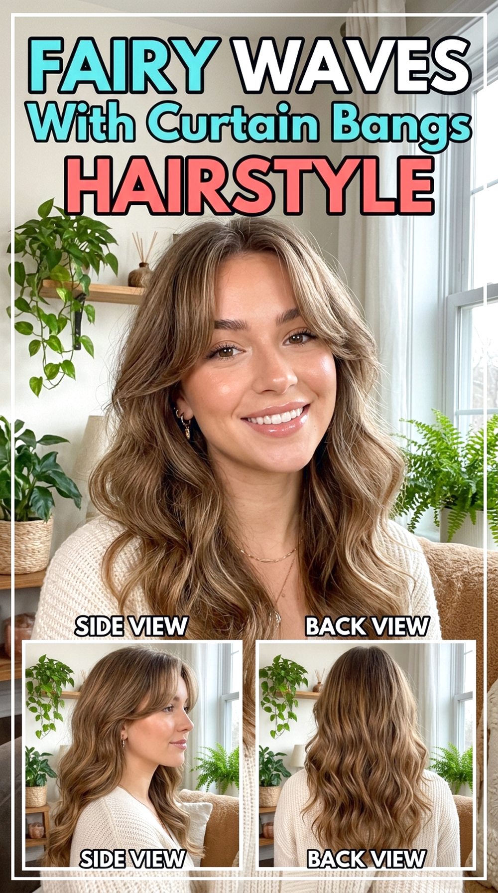 Fairy Waves With Curtain Bangs Hairstyle