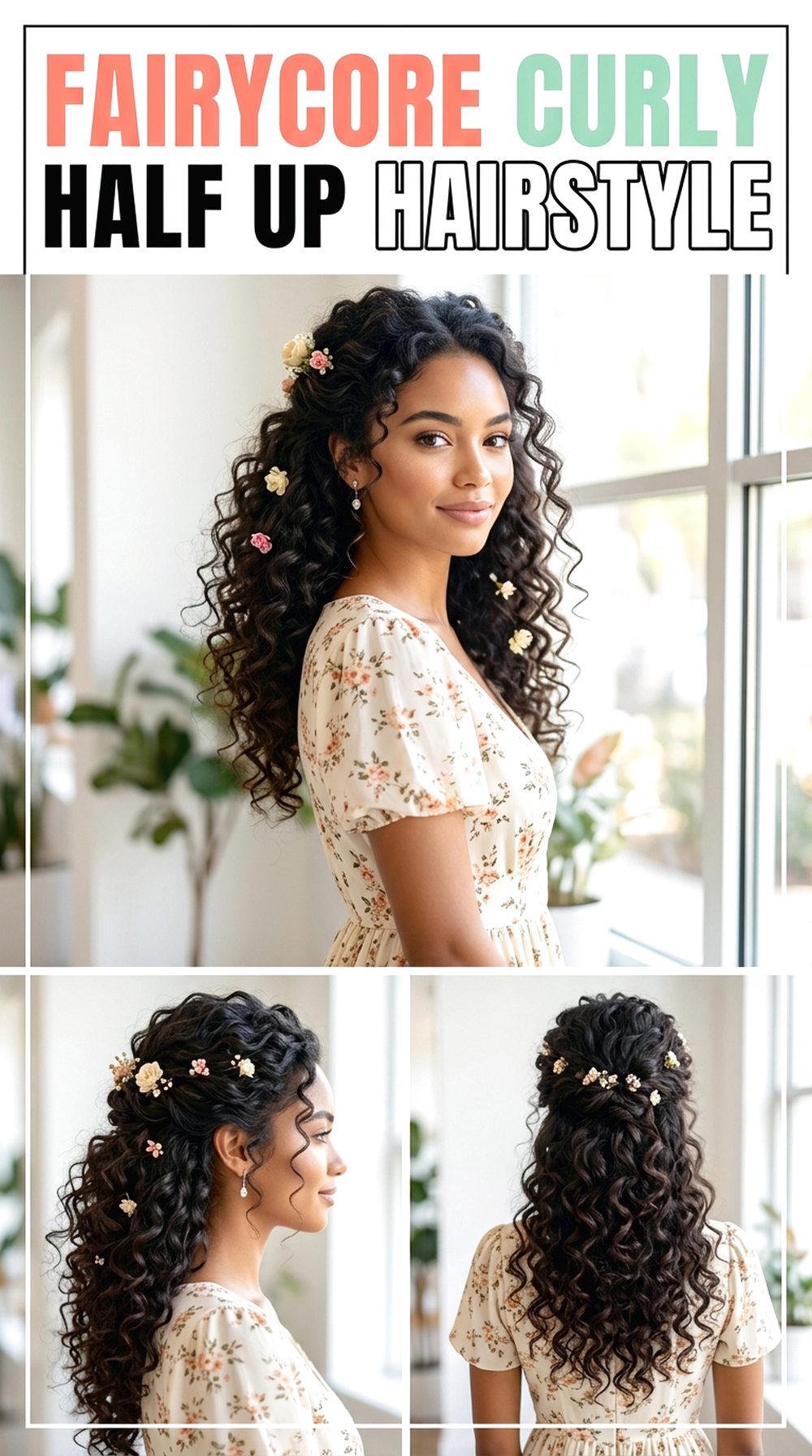 Fairycore Curly Half Up Hairstyle