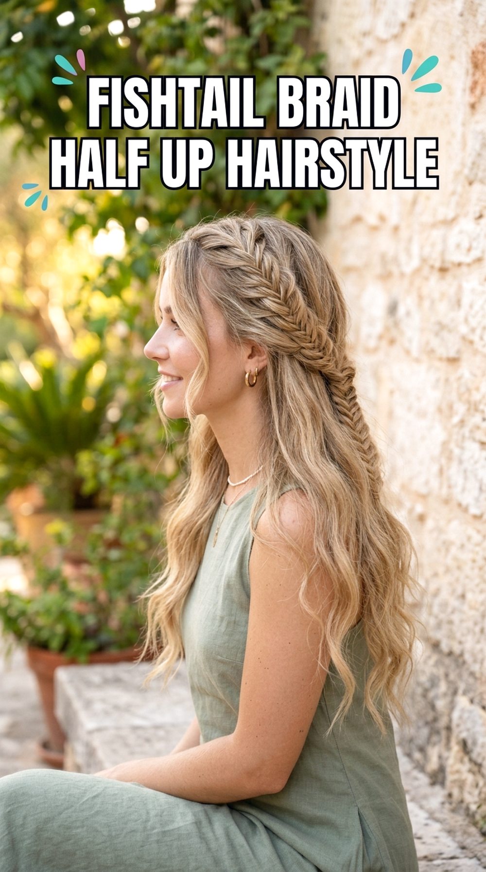 Fishtail Braid Half Up