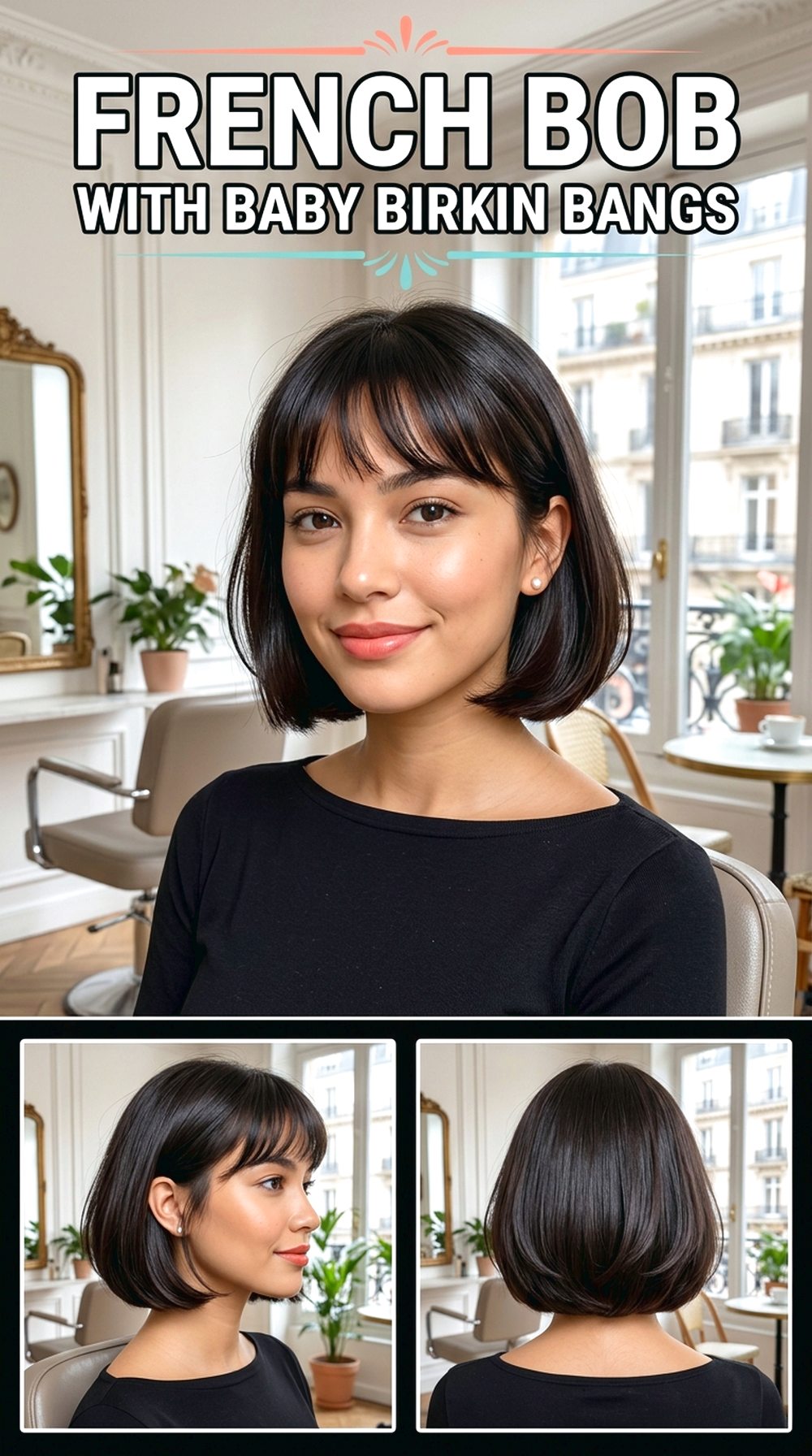 French Bob With Baby Birkin Bangs