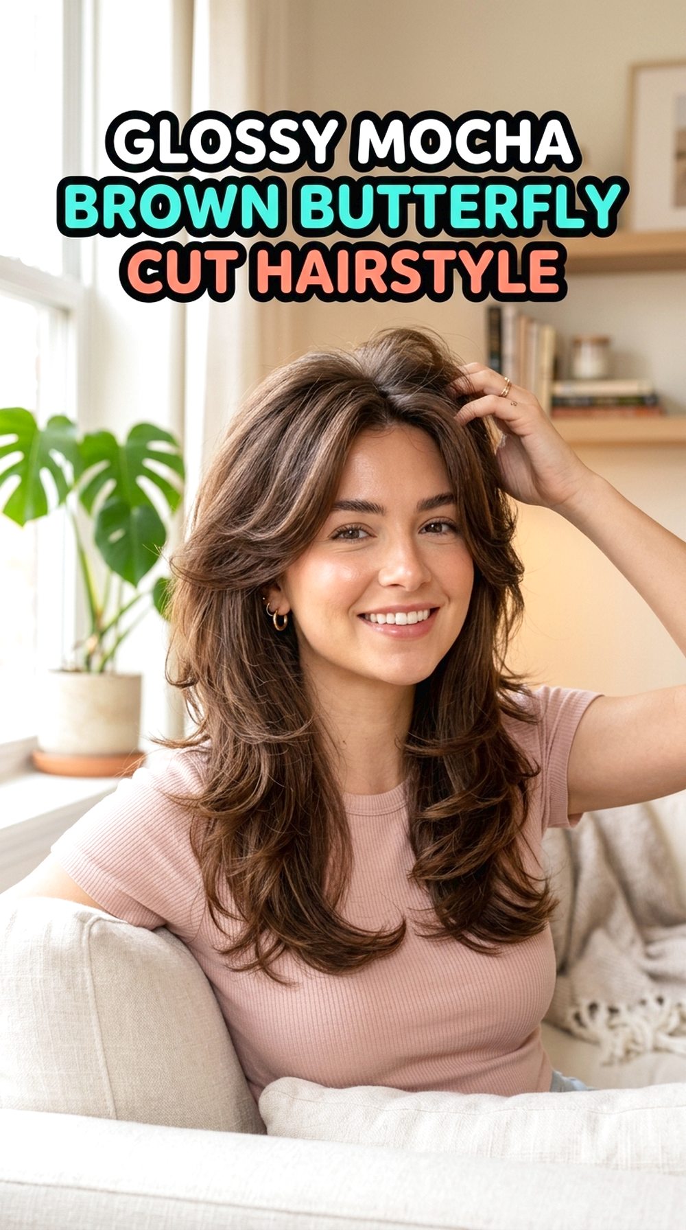 Glossy Mocha Brown Butterfly Cut