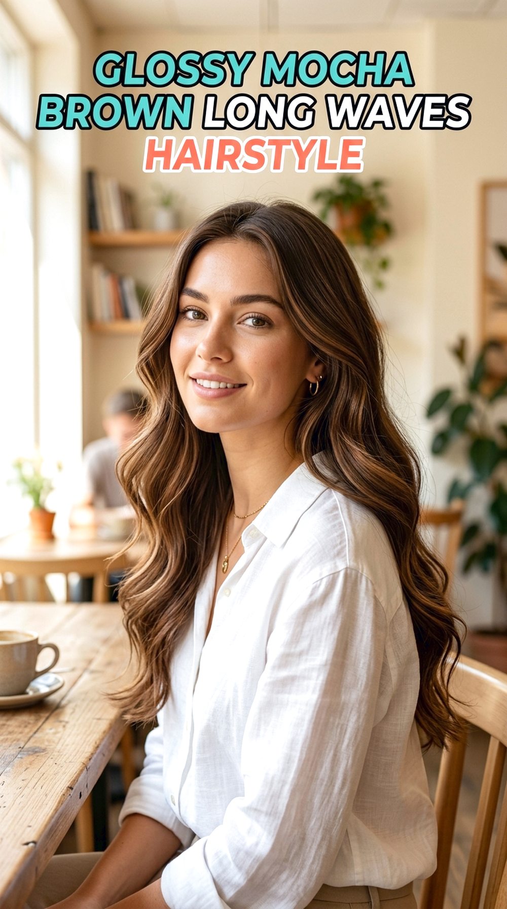 Glossy Mocha Brown Long Waves