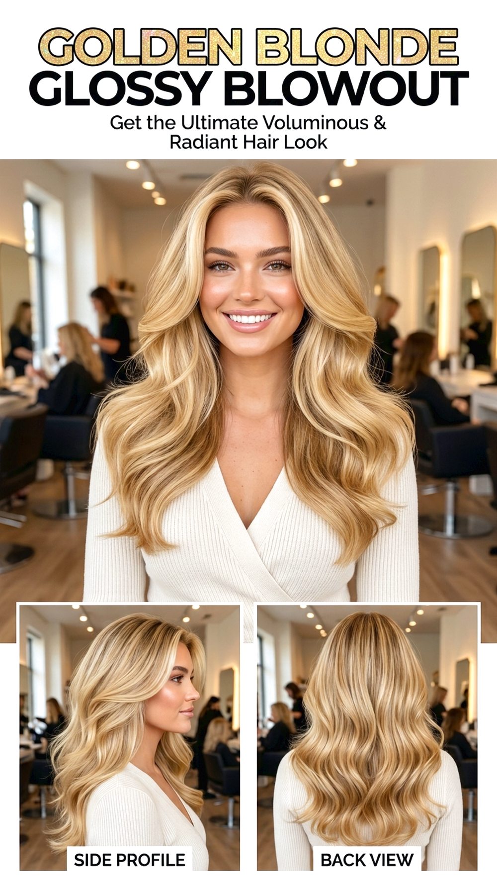 Golden Blonde Glossy Blowout