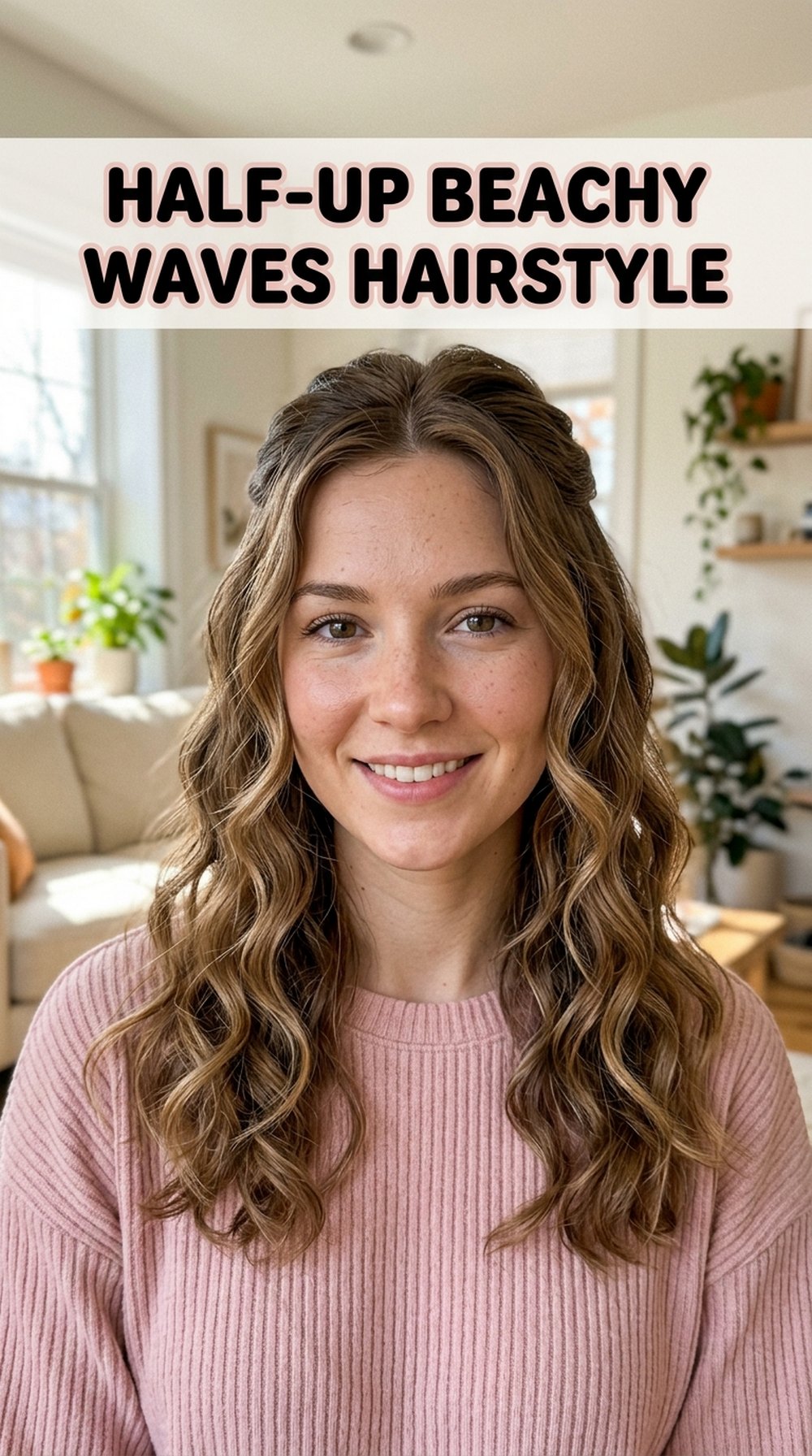 Half-Up Beachy Waves Hairstyle