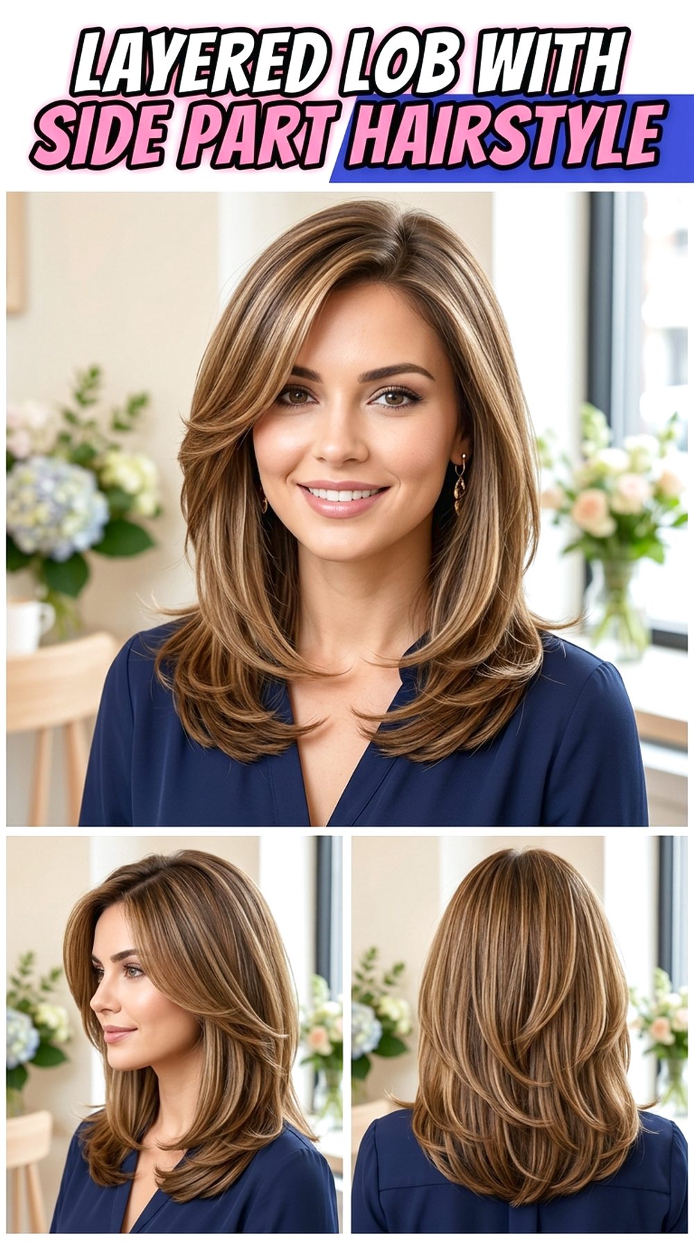 Layered Lob With Side Part
