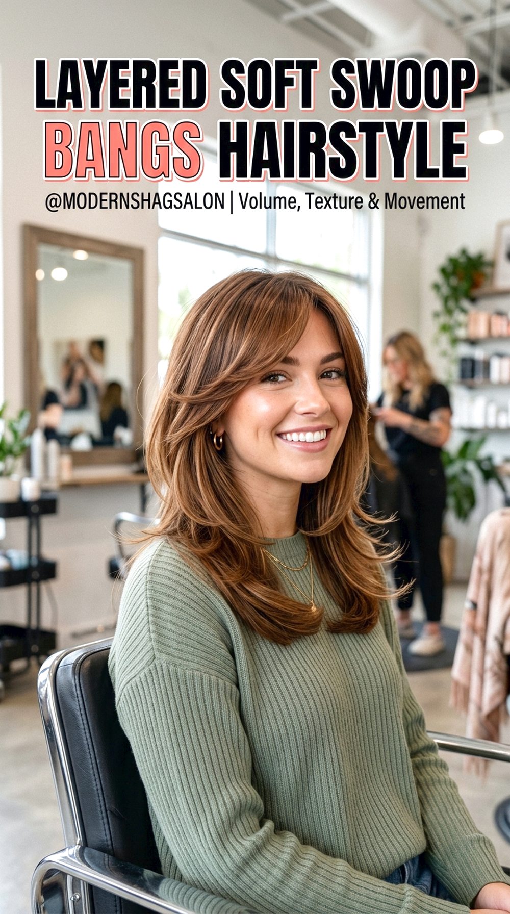 Layered Soft Swoop Bangs