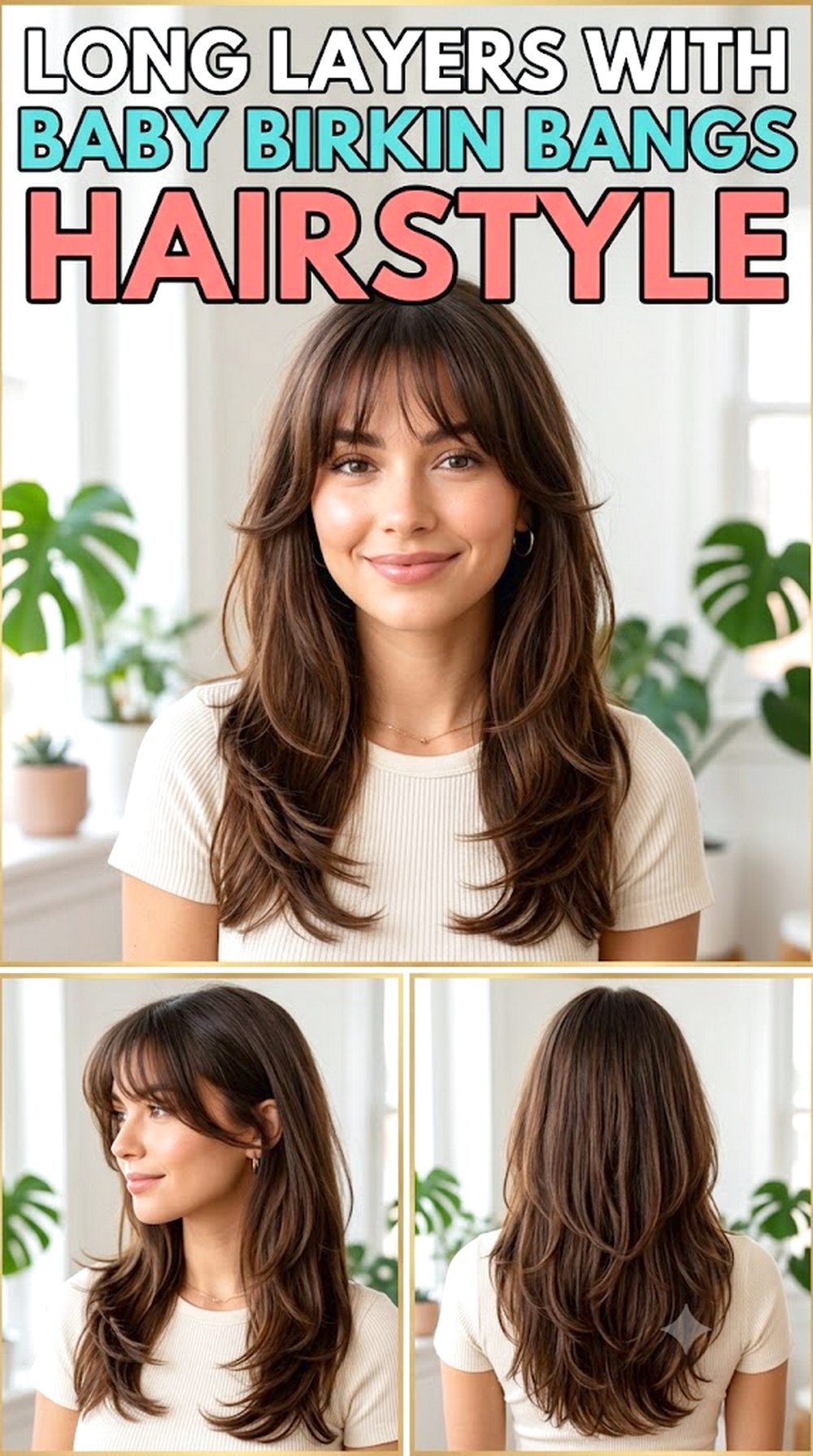 Long Layers With Baby Birkin Bangs
