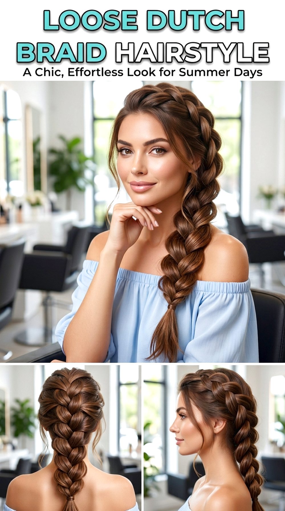 Loose Dutch Braid Hairstyle