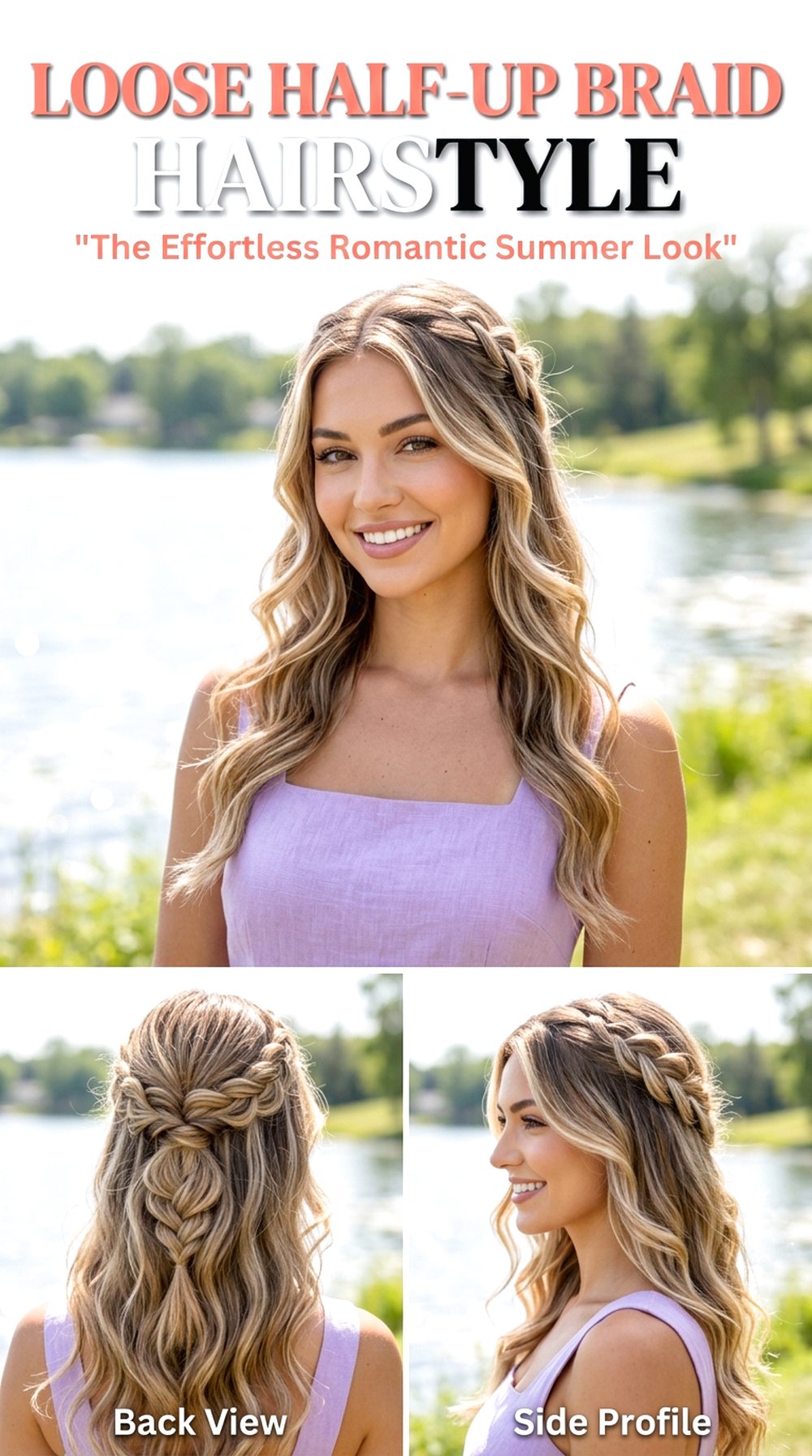 Loose Half-Up Braid Hairstyle