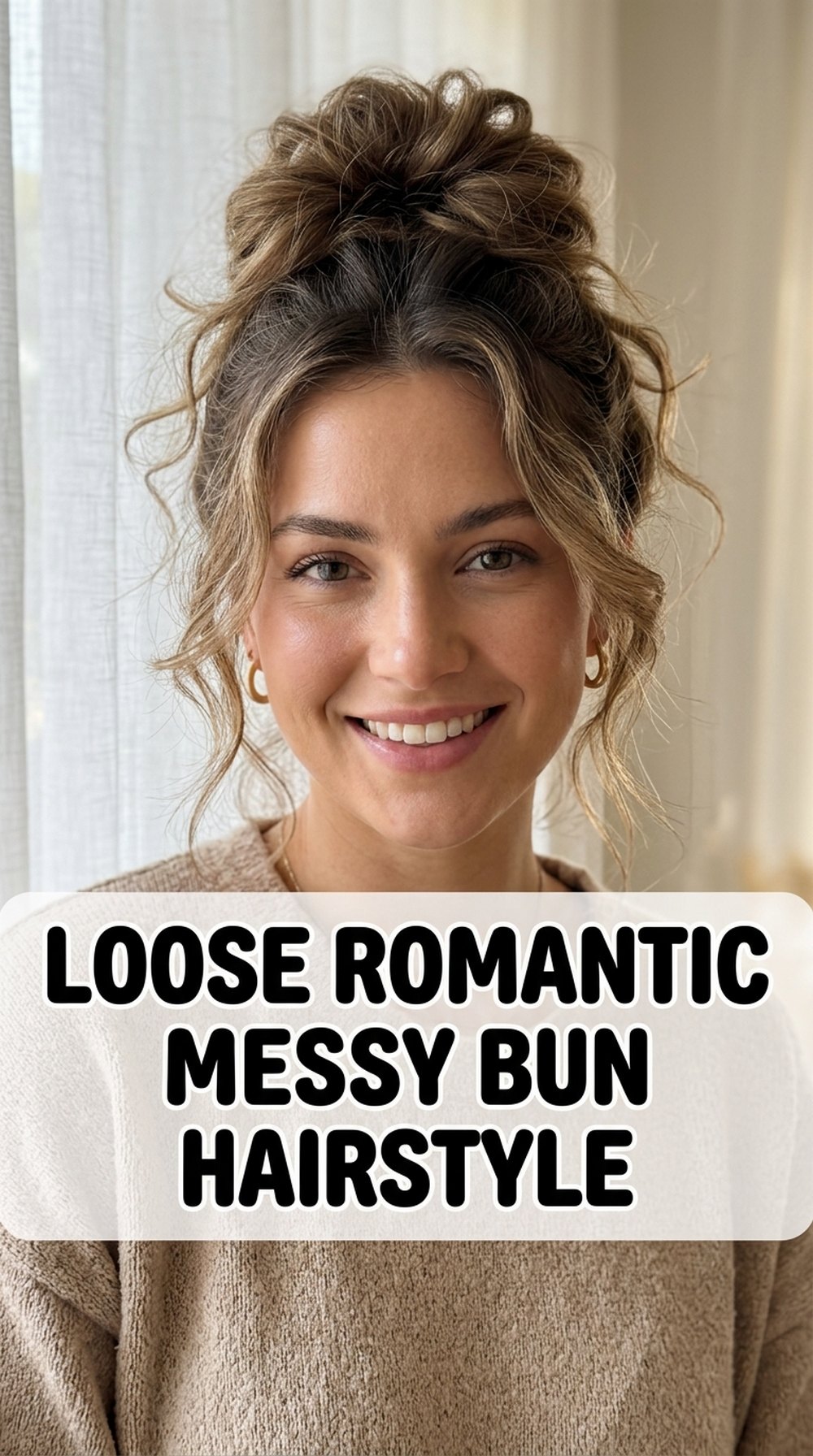 Loose Romantic Messy Bun Hairstyle