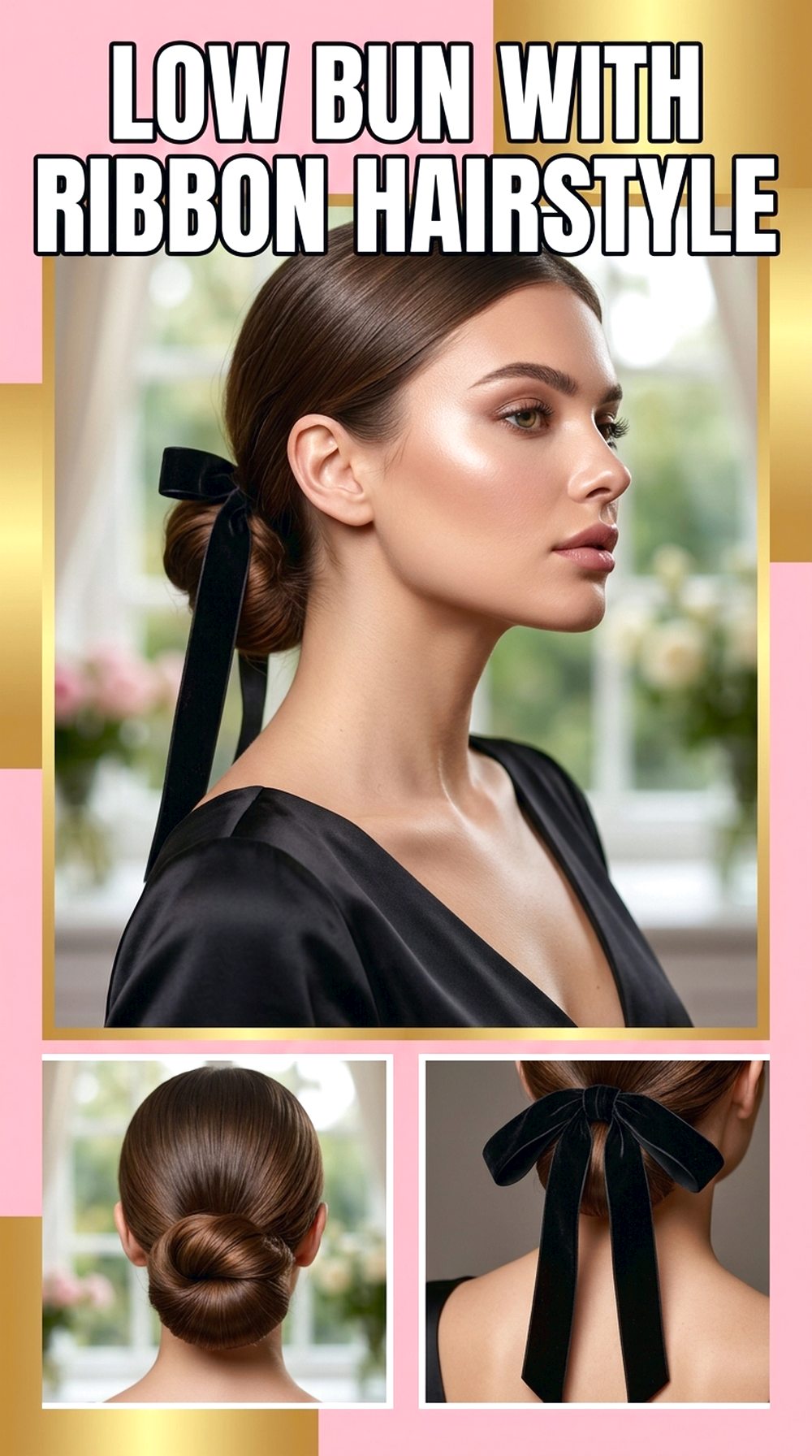 Low Bun With Ribbon