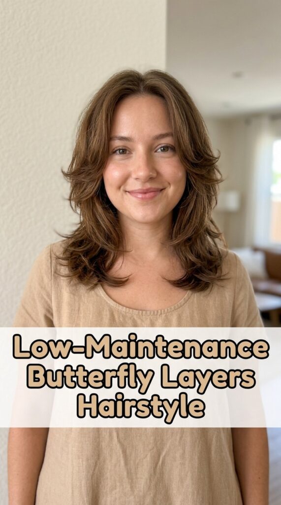 Low-Maintenance Butterfly Layers Hairstyle