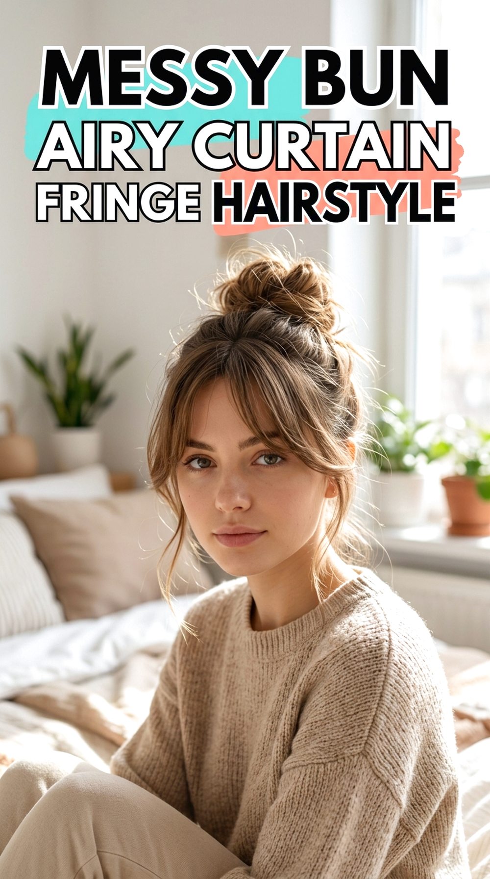 Messy Bun Airy Curtain Fringe