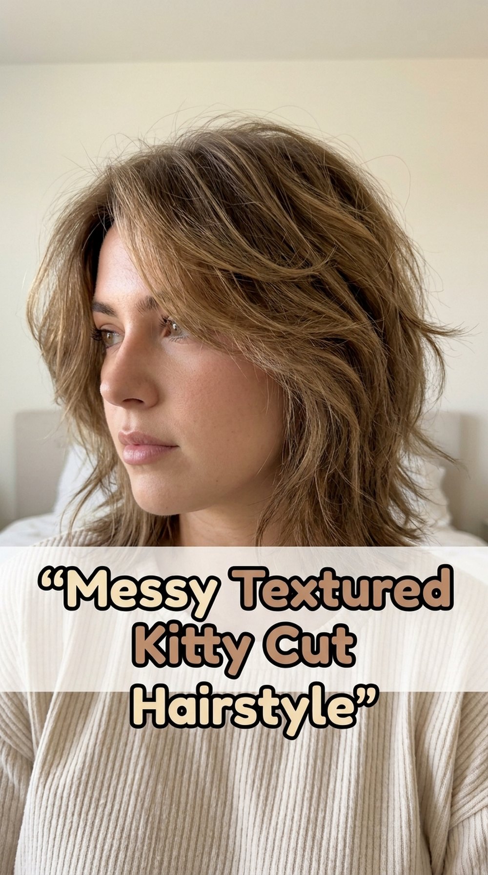 Messy Textured Kitty Cut Hairstyle