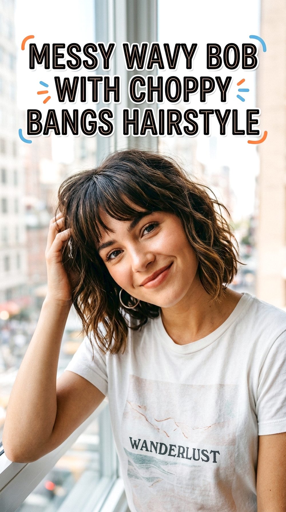 Messy Wavy Bob With Choppy Bangs