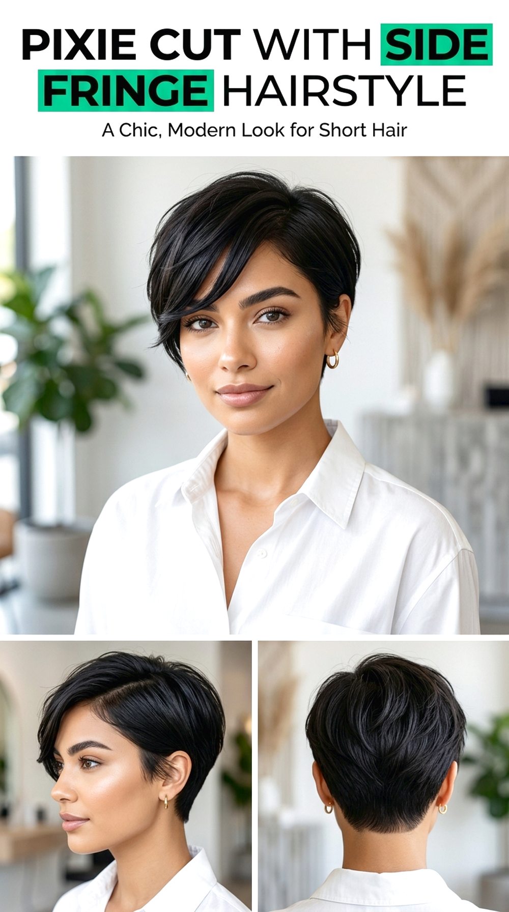 Pixie Cut With Side Fringe