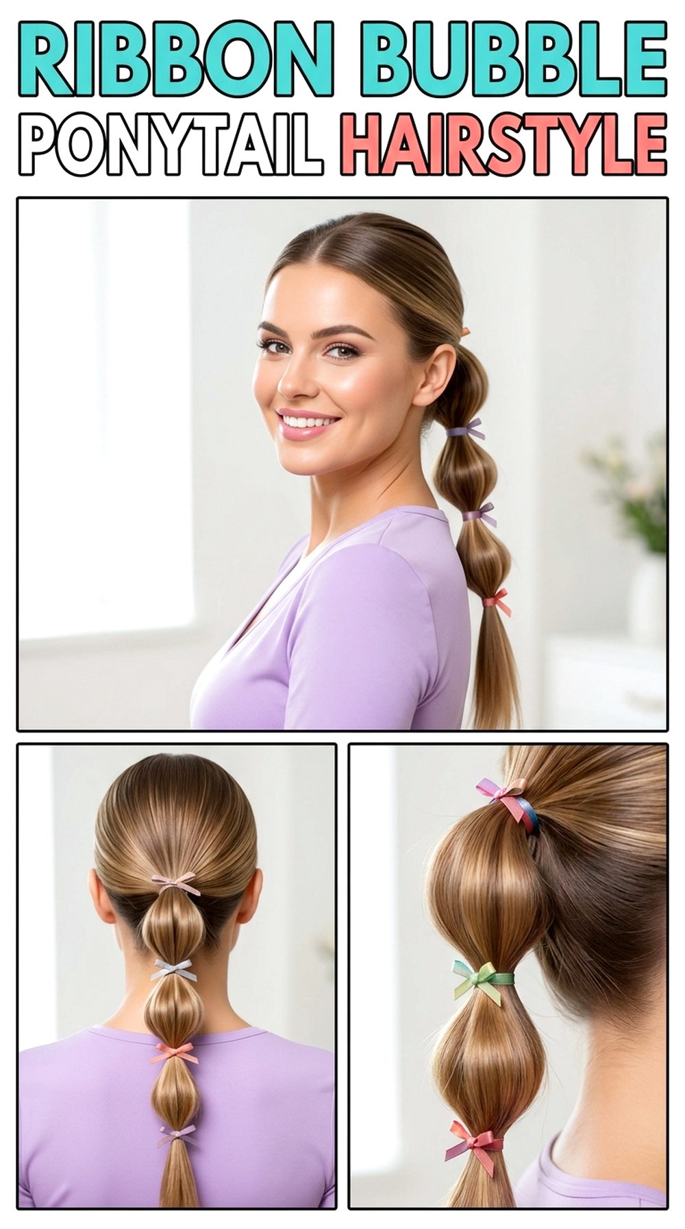 Ribbon Bubble Ponytail