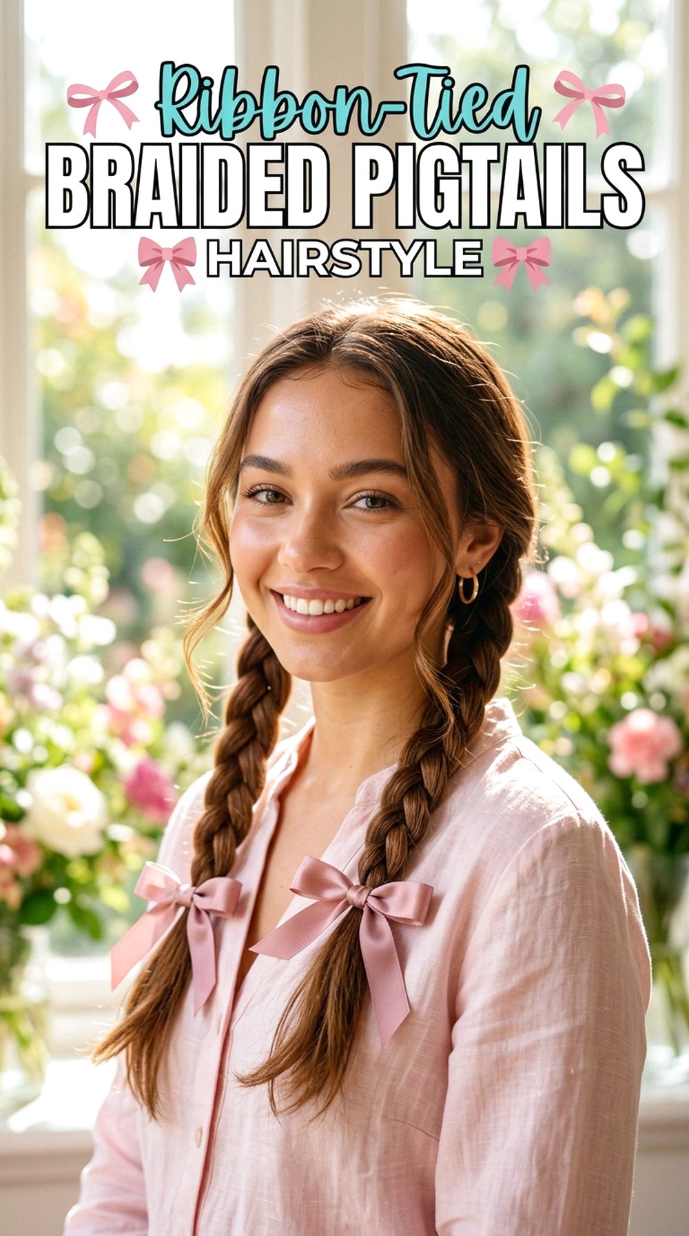 Ribbon-Tied Braided Pigtails